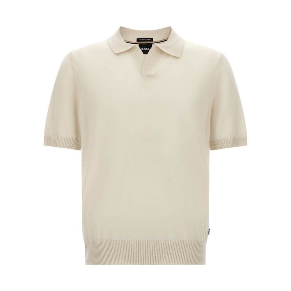 Hugo Boss White Virgin Wool Polo Men's Shirt
